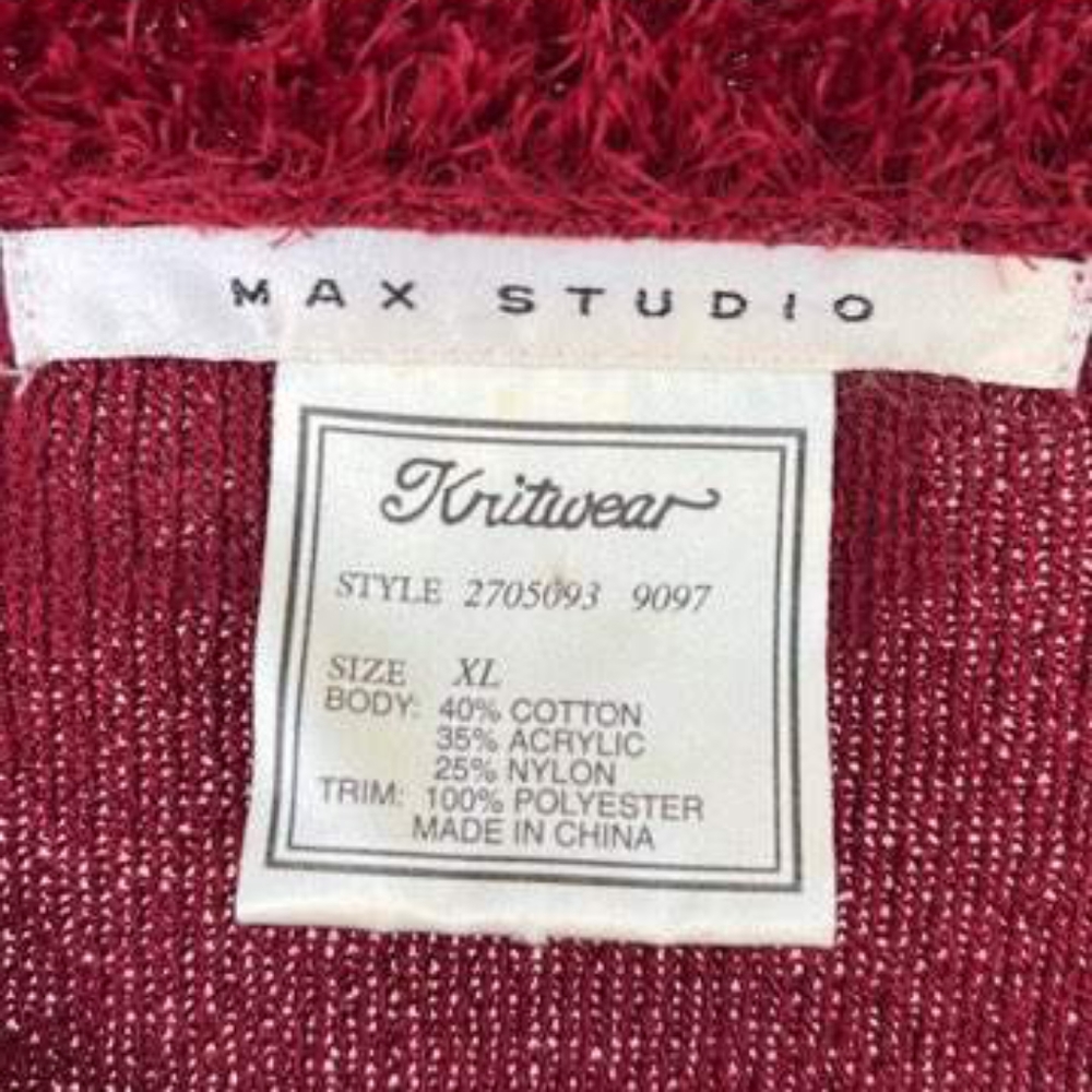 Max Studio Scarf Button-Down Sweater Cardigan - Picture 7 of 7
